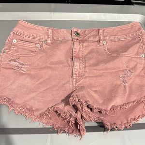 pink jean shorts